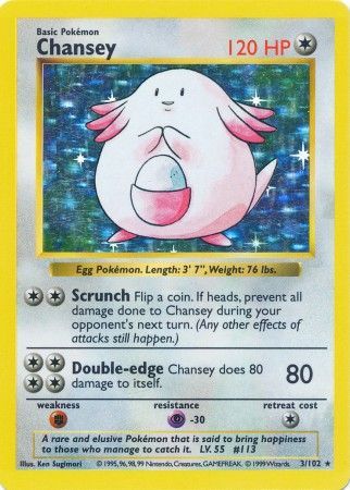 Chansey (3/102) [Base Set Shadowless Unlimited] | Enigma On Main