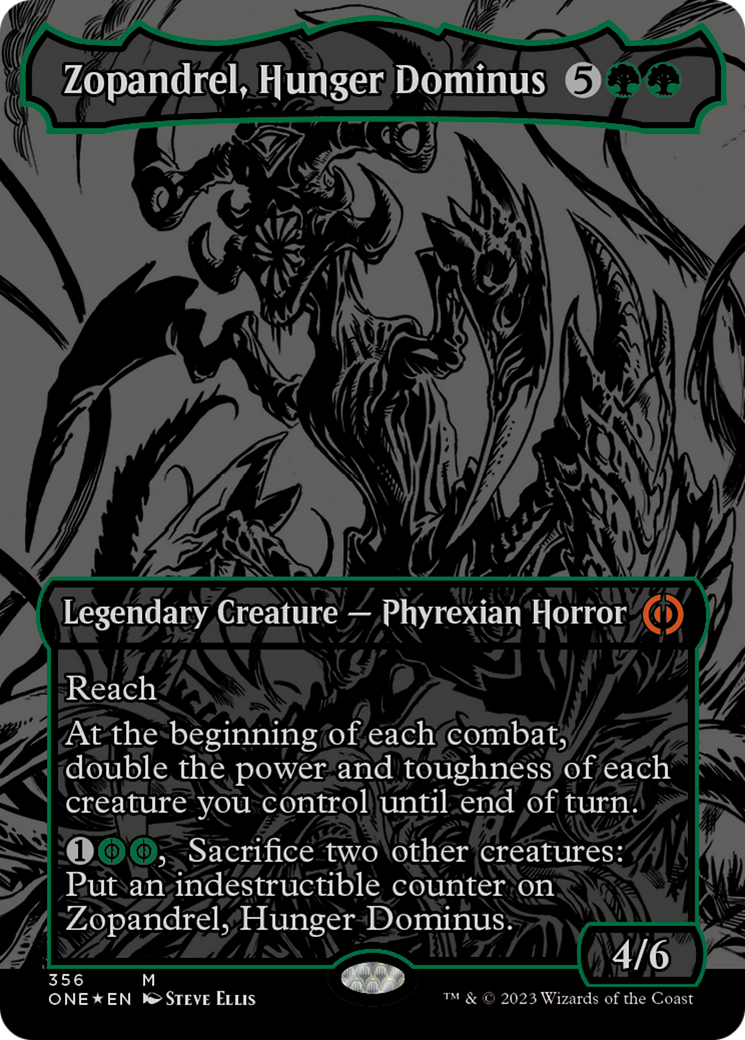 Zopandrel, Hunger Dominus (Oil Slick Raised Foil) [Phyrexia: All Will Be One] | Enigma On Main