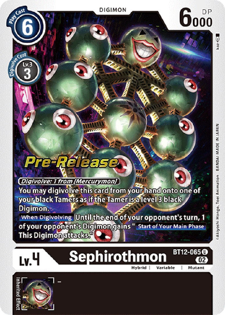 Sephirothmon [BT12-065] [Across Time Pre-Release Cards] | Enigma On Main