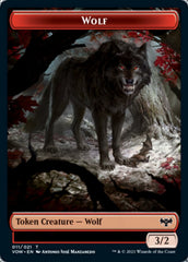 Wolf (011) // Human (010) Double-sided Token [Innistrad: Crimson Vow Tokens] | Enigma On Main