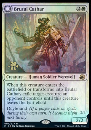 Brutal Cathar // Moonrage Brute [Innistrad: Midnight Hunt Prerelease Promos] | Enigma On Main