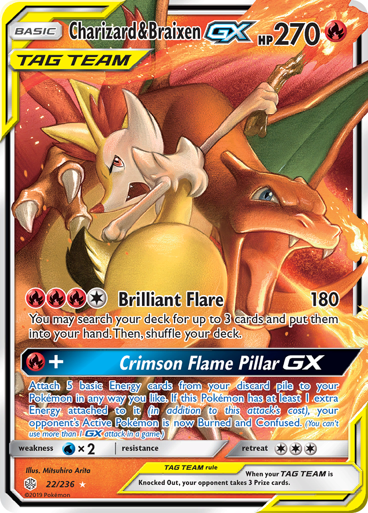 Charizard & Braixen GX (22/236) [Sun & Moon: Cosmic Eclipse] | Enigma On Main