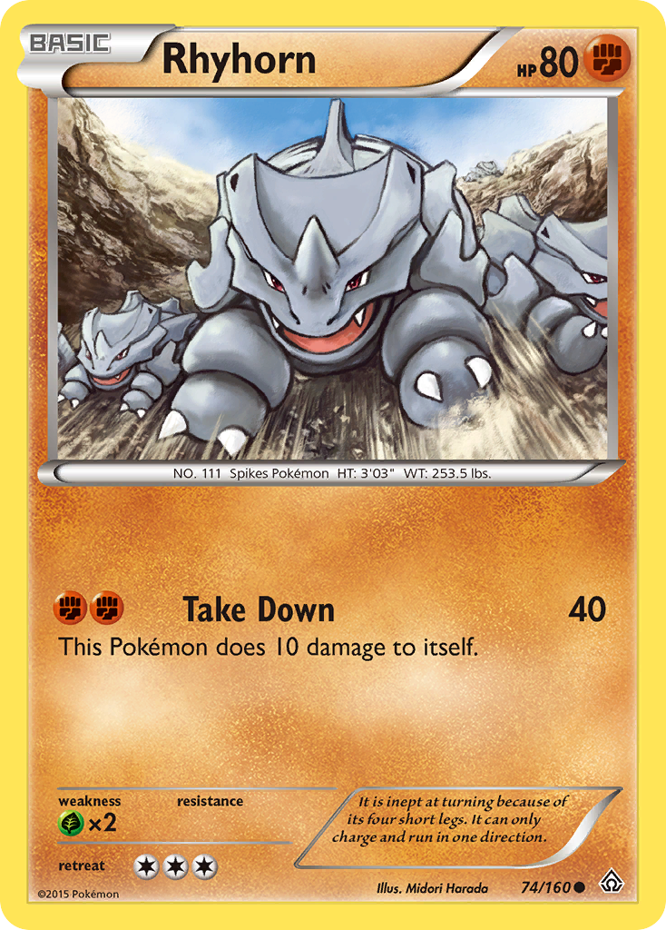 Rhyhorn (74/160) [XY: Primal Clash] | Enigma On Main