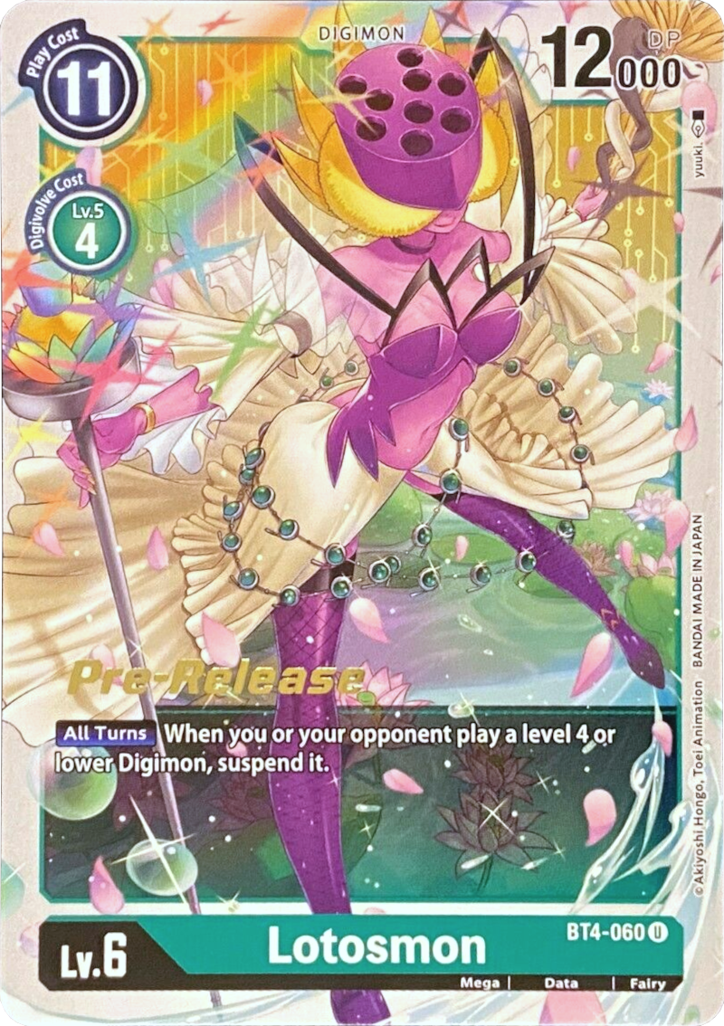 Lotosmon [BT4-060] [Great Legend Pre-Release Promos] | Enigma On Main