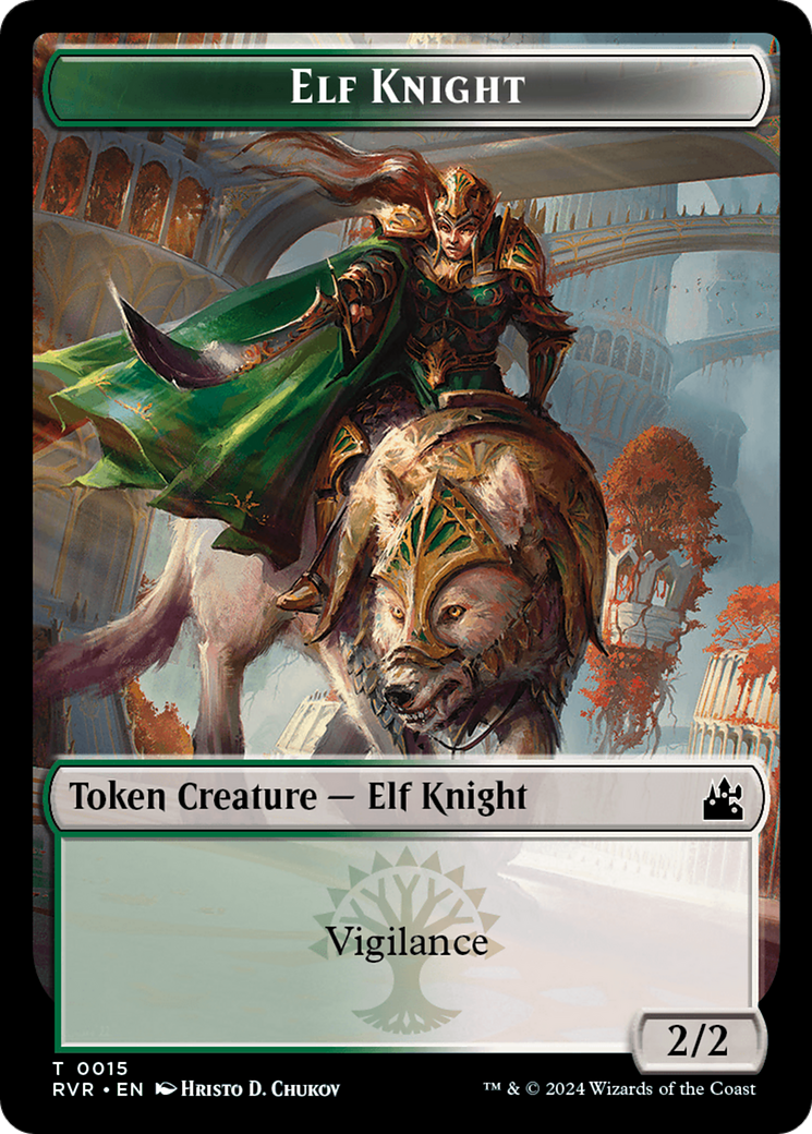 Elf Knight Token [Ravnica Remastered Tokens] | Enigma On Main