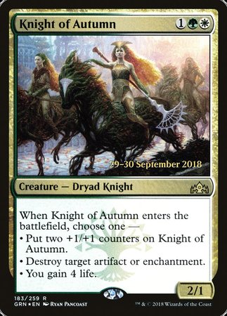 Knight of Autumn [Guilds of Ravnica Promos] | Enigma On Main