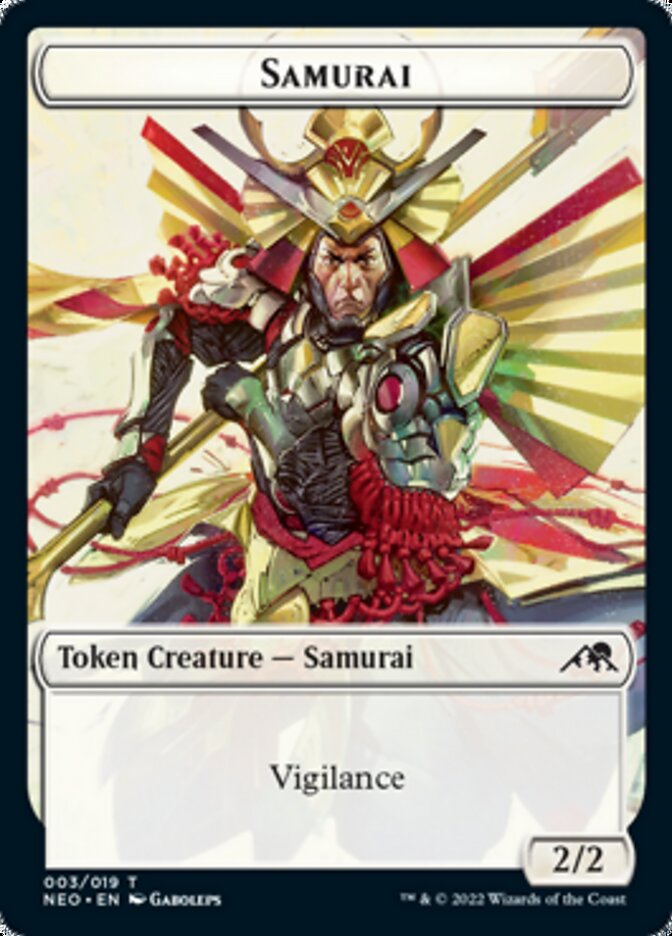 Samurai // Construct (006) Double-sided Token [Kamigawa: Neon Dynasty Tokens] | Enigma On Main