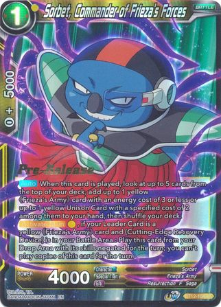 Sorbet, Commander of Frieza's Forces (BT12-104) [Vicious Rejuvenation Prerelease Promos] | Enigma On Main