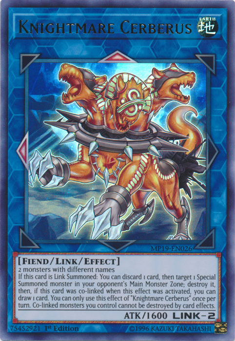 Knightmare Cerberus [MP19-EN026] Ultra Rare | Enigma On Main