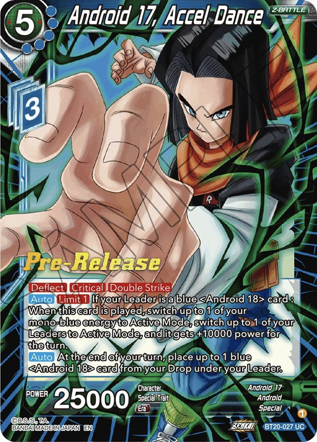 Android 17, Accel Dance (BT20-027) [Power Absorbed Prerelease Promos] | Enigma On Main