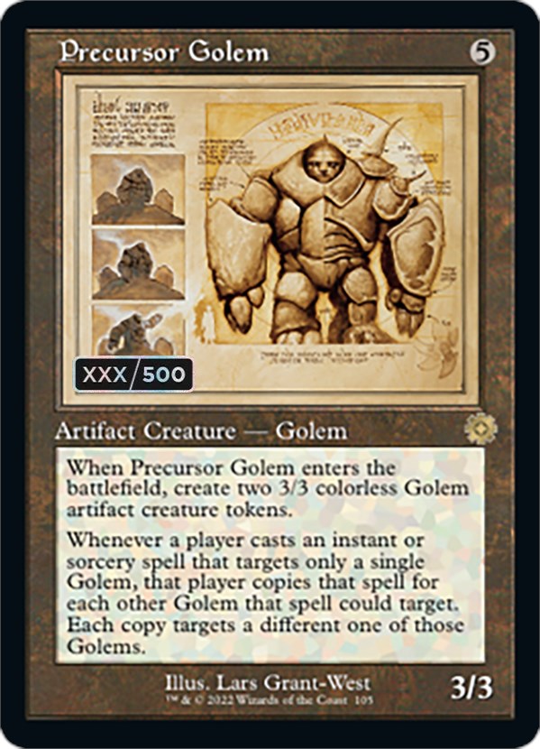 Precursor Golem (Retro Schematic) (Serial Numbered) [The Brothers' War Retro Artifacts] | Enigma On Main