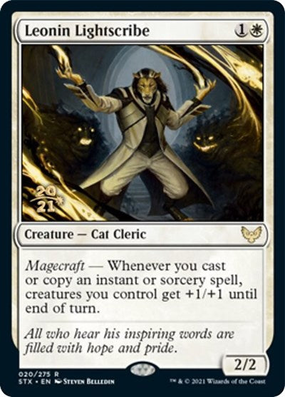 Leonin Lightscribe [Strixhaven: School of Mages Prerelease Promos] | Enigma On Main