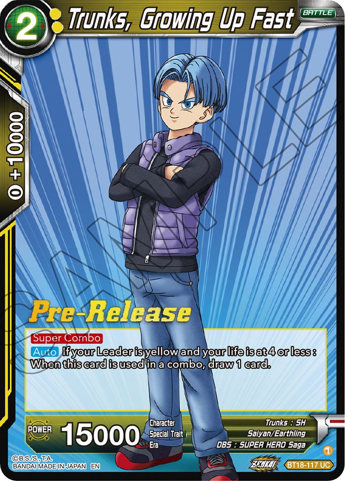 Trunks, Growing Up Fast (BT18-117) [Dawn of the Z-Legends Prerelease Promos] | Enigma On Main