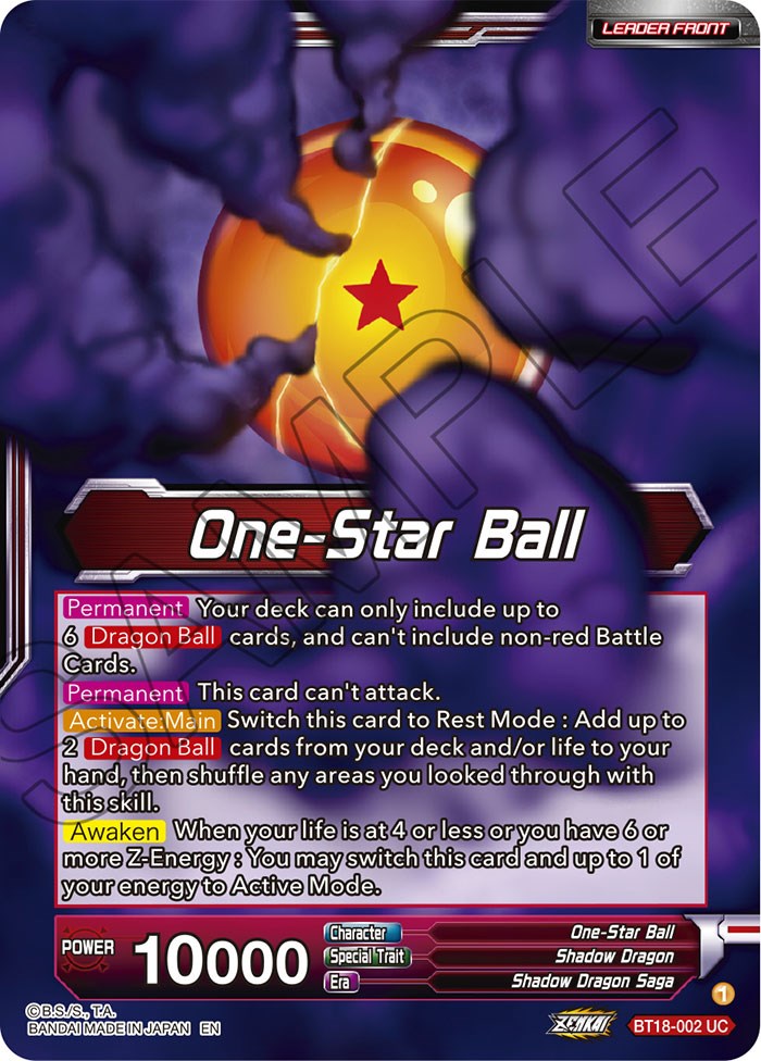 One-Star Ball // Syn Shenron, Despair Made Manifest (BT18-002) [Dawn of the Z-Legends Prerelease Promos] | Enigma On Main