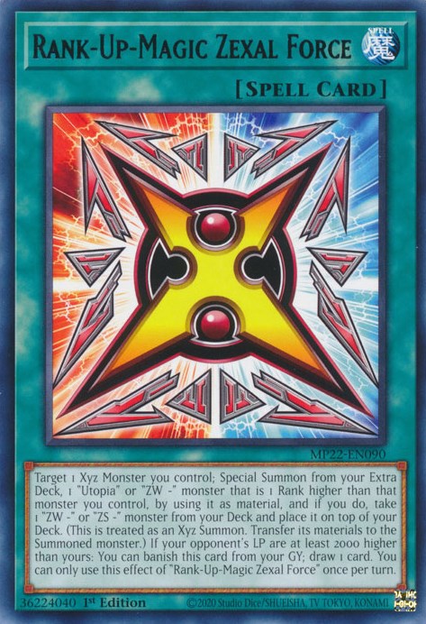 Rank-Up-Magic Zexal Force [MP22-EN090] Rare | Enigma On Main