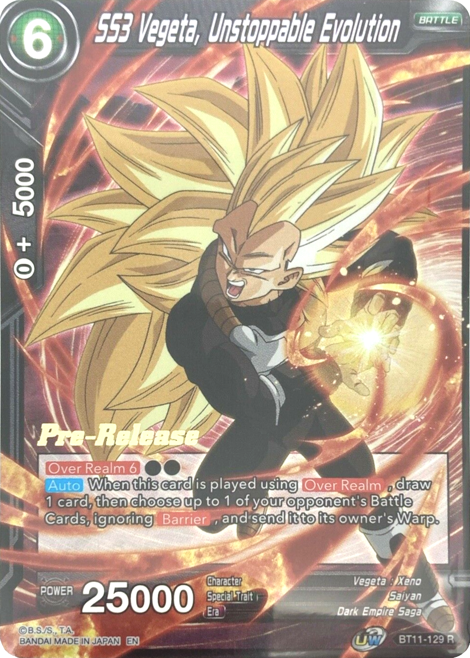 SS3 Vegeta, Unstoppable Evolution (BT11-129) [Vermilion Bloodline Prerelease Promos] | Enigma On Main