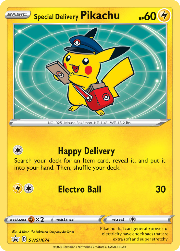 Special Delivery Pikachu (SWSH074) [Sword & Shield: Black Star Promos] | Enigma On Main