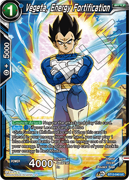 Vegeta, Energy Fortification (Uncommon) [BT13-040] | Enigma On Main