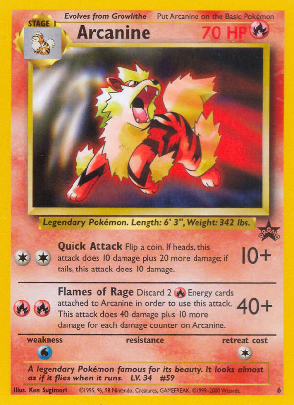 Arcanine (6) [Wizards of the Coast: Black Star Promos] | Enigma On Main