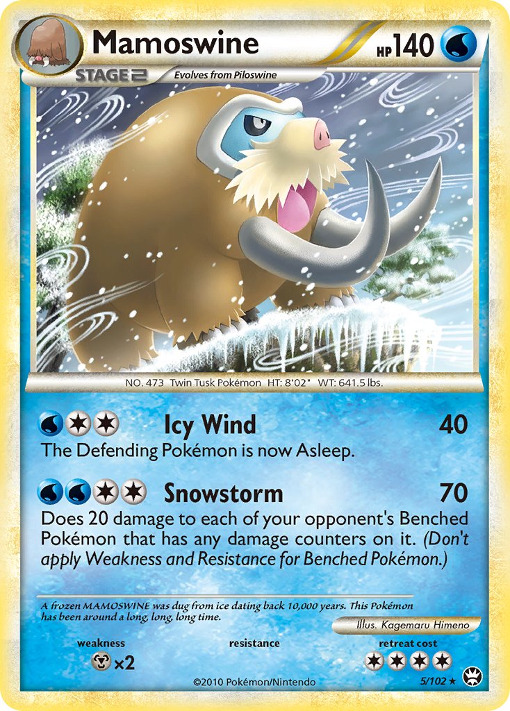 Mamoswine (5/102) (Cracked Ice Holo) (Theme Deck Exclusive) [HeartGold & SoulSilver: Triumphant] | Enigma On Main