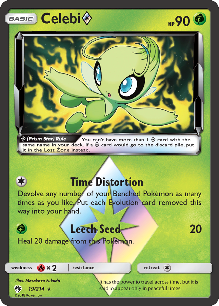 Celebi (19/214) (Prism Star) [Sun & Moon: Lost Thunder] | Enigma On Main