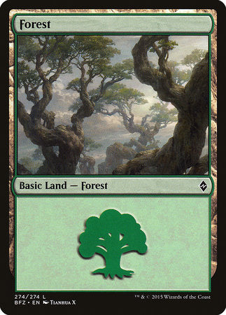 Forest (274) [Battle for Zendikar] | Enigma On Main