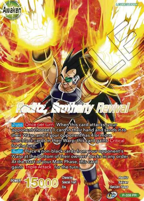 Raditz // Raditz, Brotherly Revival (Gold Stamped) (P-338) [Saiyan Showdown Prerelease Promos] | Enigma On Main