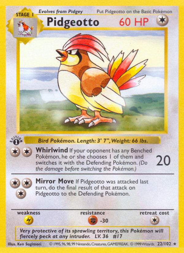 Pidgeotto (22/102) (Shadowless) [Base Set 1st Edition] | Enigma On Main