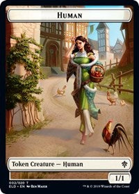 Human // Food (15) Double-sided Token [Throne of Eldraine Tokens] | Enigma On Main