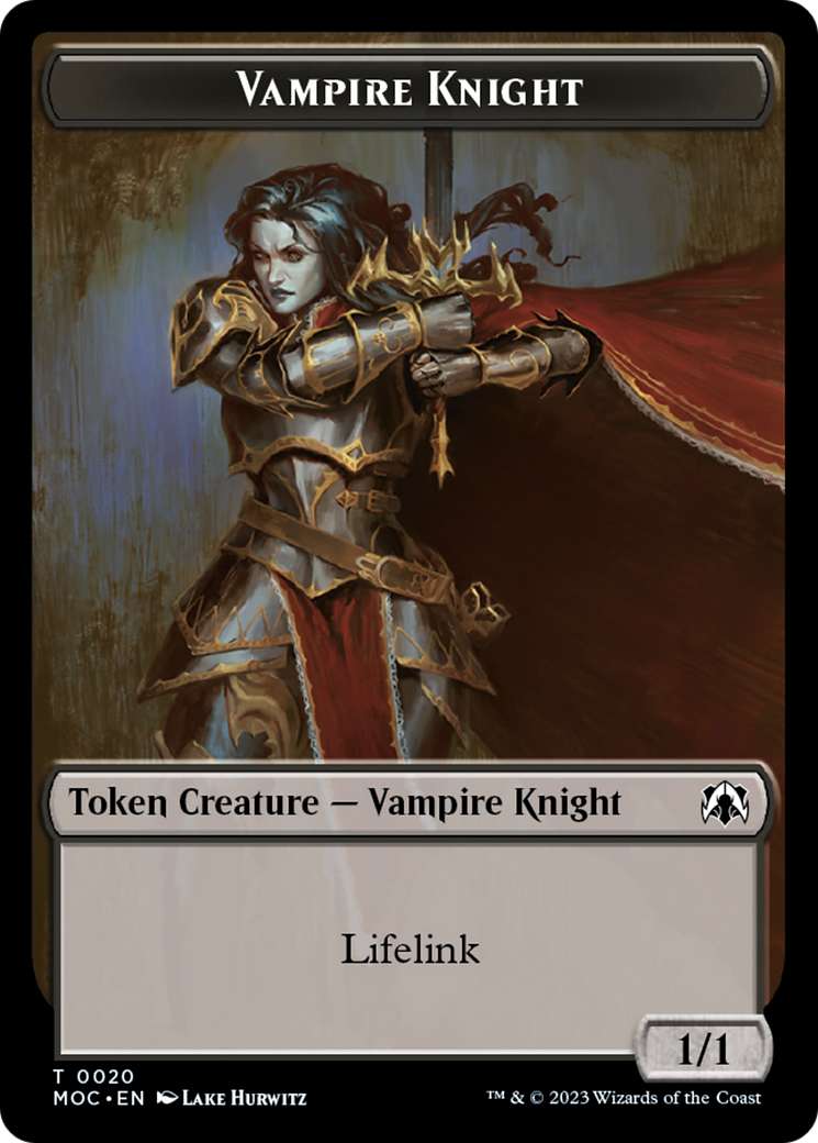 Vampire Knight // Soldier Double-Sided Token [March of the Machine Commander Tokens] | Enigma On Main