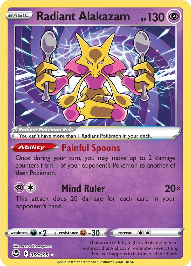 Radiant Alakazam (059/195) [Sword & Shield: Silver Tempest] | Enigma On Main