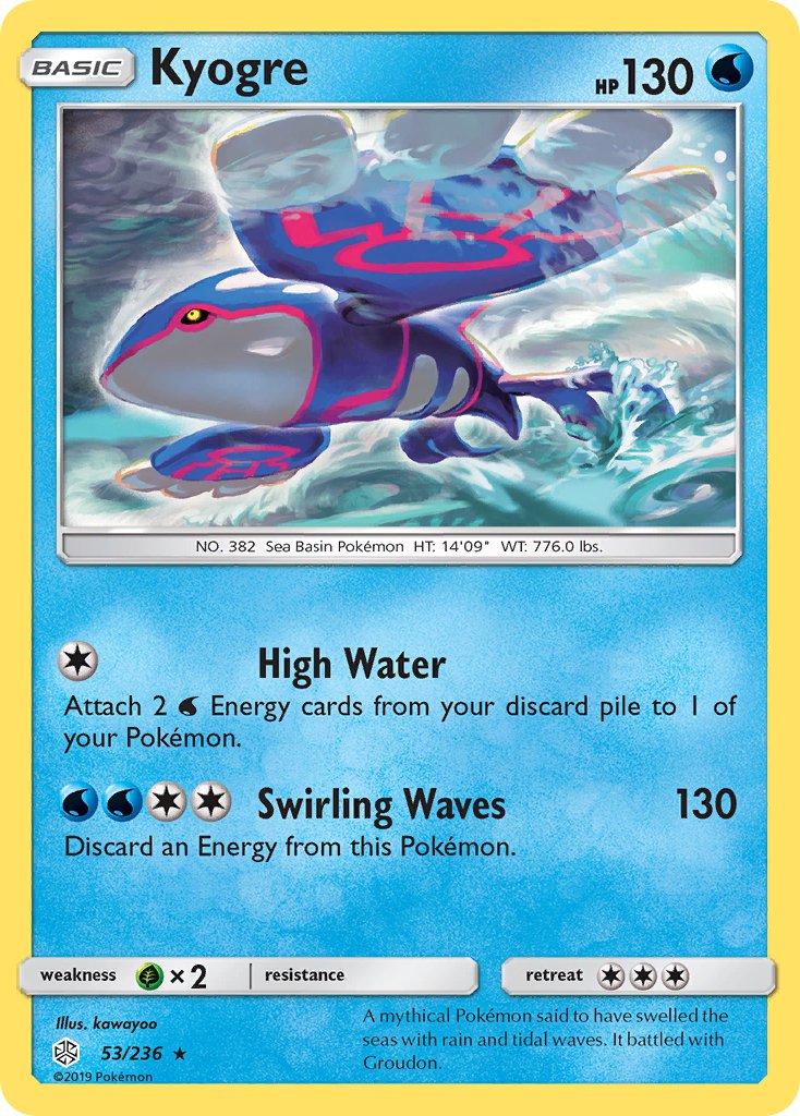 Kyogre (53/236) (Cracked Ice Holo) (Theme Deck Exclusive) [Sun & Moon: Cosmic Eclipse] | Enigma On Main