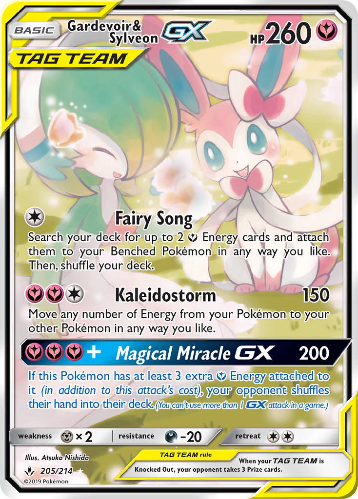 Gardevoir & Sylveon GX (205/214) [Sun & Moon: Unbroken Bonds] | Enigma On Main