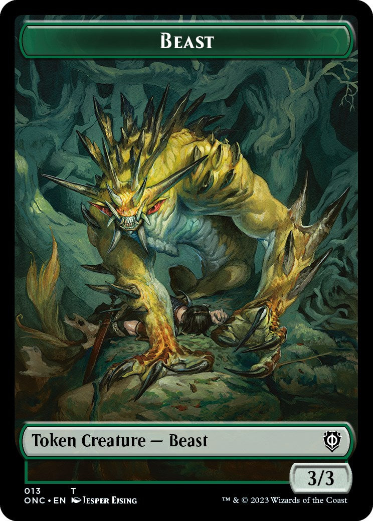 Poison Counter // Beast Double-Sided Token [Phyrexia: All Will Be One Commander Tokens] | Enigma On Main