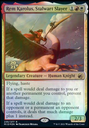 Rem Karolus, Stalwart Slayer [Innistrad: Midnight Hunt Prerelease Promos] | Enigma On Main