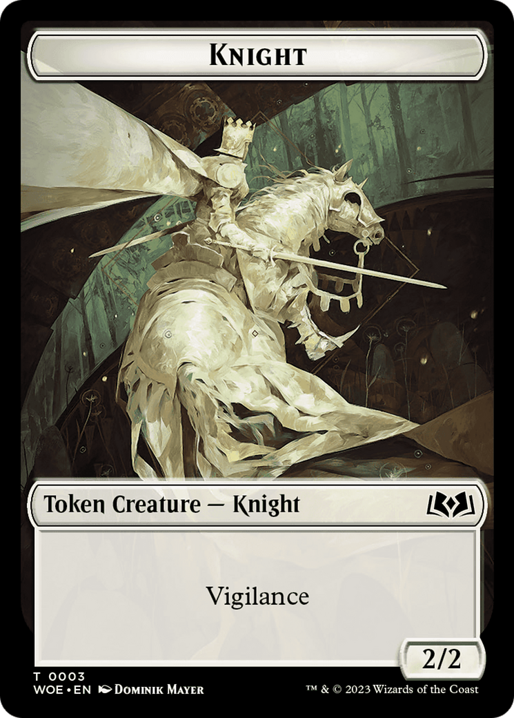 Knight // Food (0010) Double-Sided Token [Wilds of Eldraine Tokens] | Enigma On Main