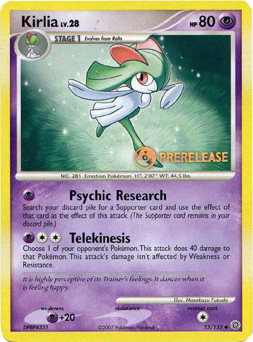 Kirlia (53/132) (Prerelease Promo) [Diamond & Pearl: Black Star Promos] | Enigma On Main