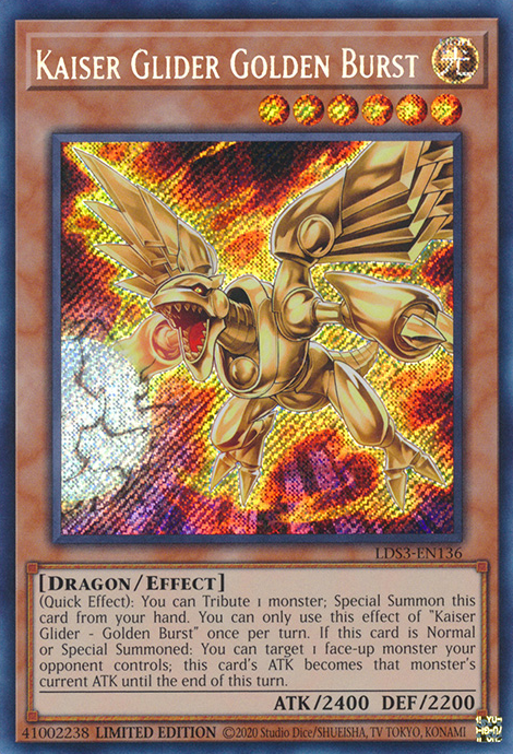 Kaiser Glider Golden Burst [LDS3-EN136] Secret Rare | Enigma On Main