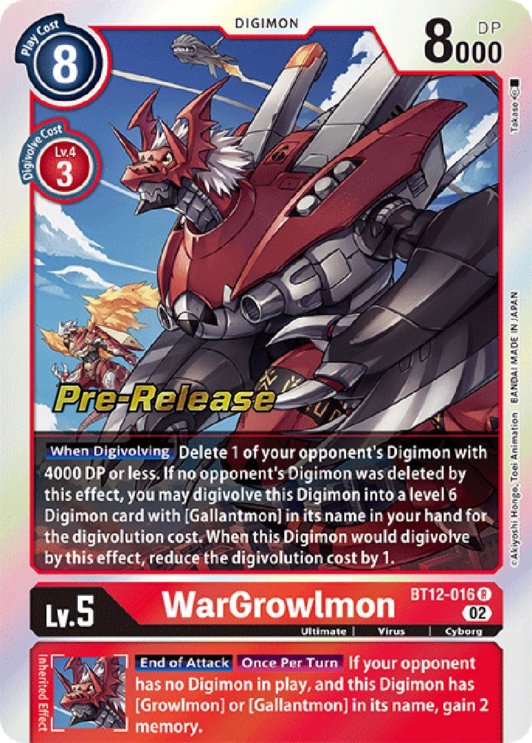 WarGrowlmon [BT12-016] [Across Time Pre-Release Cards] | Enigma On Main