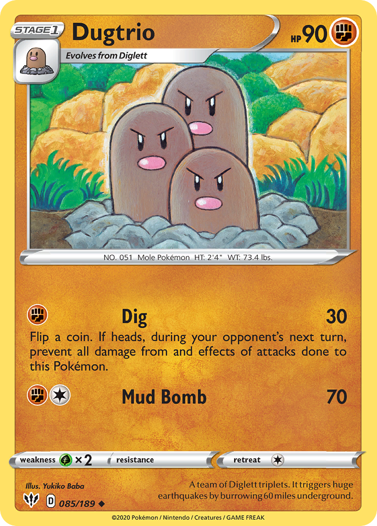 Dugtrio (085/189) [Sword & Shield: Darkness Ablaze] | Enigma On Main