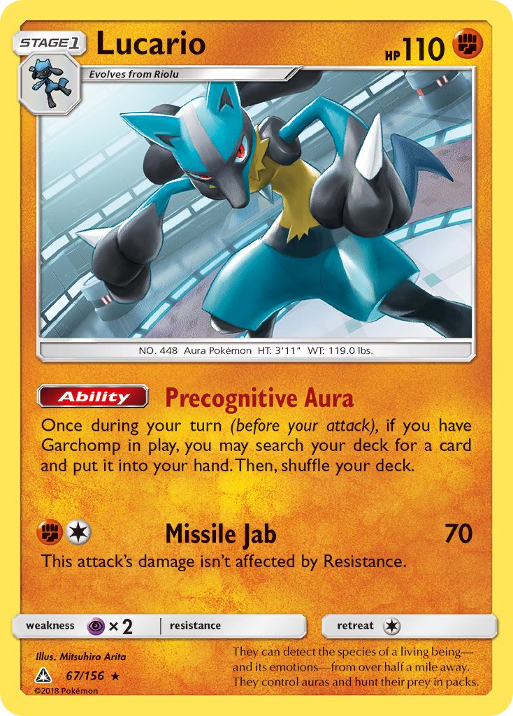 Lucario (67/156) (Theme Deck Exclusive) [Sun & Moon: Ultra Prism] | Enigma On Main