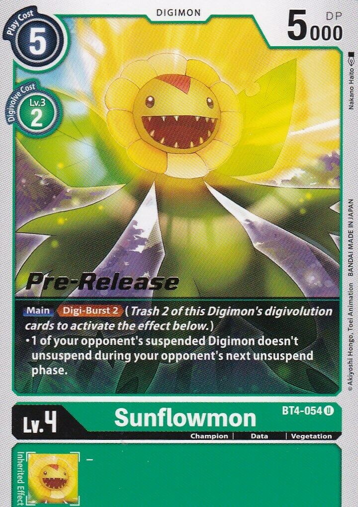 Sunflowmon [BT4-054] [Great Legend Pre-Release Promos] | Enigma On Main