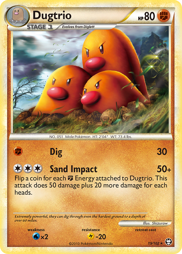 Dugtrio (19/102) [HeartGold & SoulSilver: Triumphant] | Enigma On Main