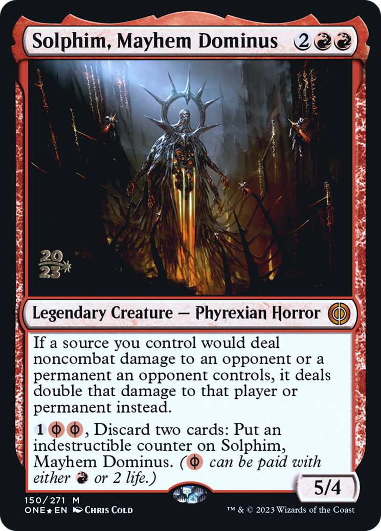 Solphim, Mayhem Dominus [Phyrexia: All Will Be One Prerelease Promos] | Enigma On Main