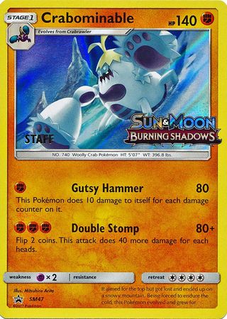 Crabominable (SM47) (Staff Prerelease Promo) [Sun & Moon: Black Star Promos] | Enigma On Main