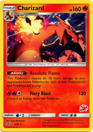 Charizard (3/70) (Charizard Stamp #39) [Battle Academy 2020] | Enigma On Main