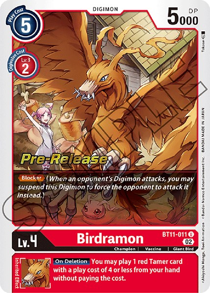 Birdramon [BT11-011] [Dimensional Phase Pre-Release Promos] | Enigma On Main