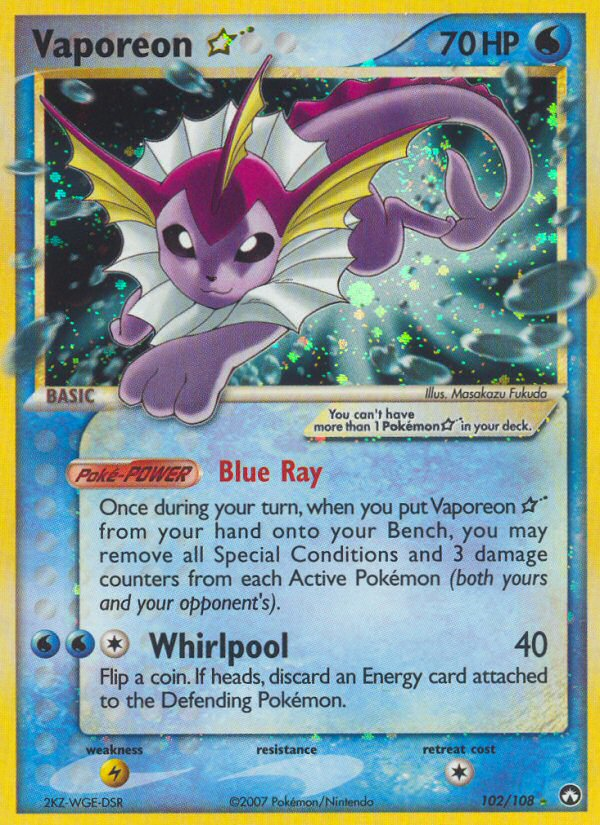 Vaporeon Star (102/108) [EX: Power Keepers] | Enigma On Main