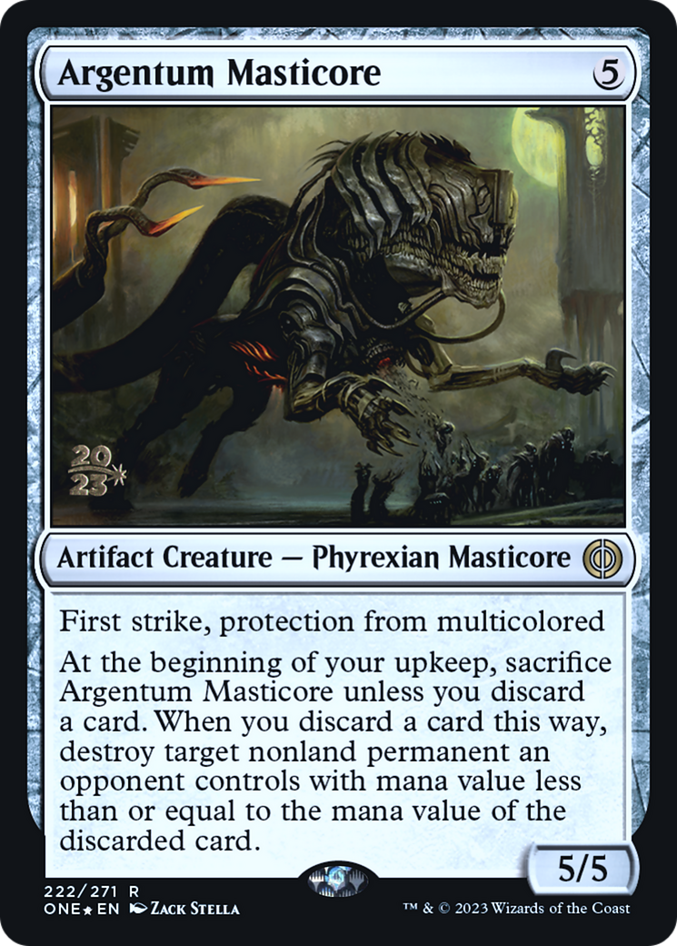 Argentum Masticore [Phyrexia: All Will Be One Prerelease Promos] | Enigma On Main