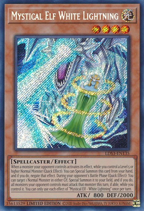 Mystical Elf White Lightning [LDS3-EN135] Secret Rare | Enigma On Main